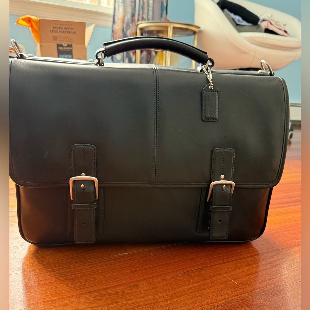Coach Vintage Black Leather Men's Briefcase